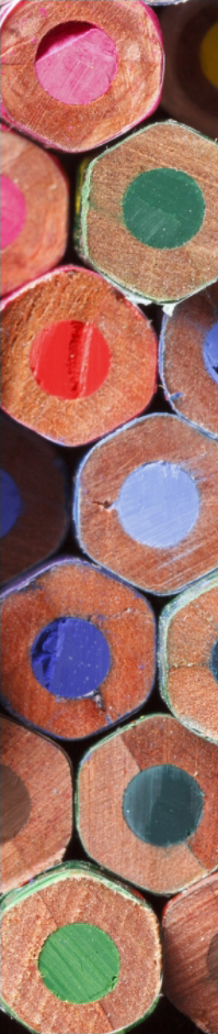 Colored pencils stacked on top of each other