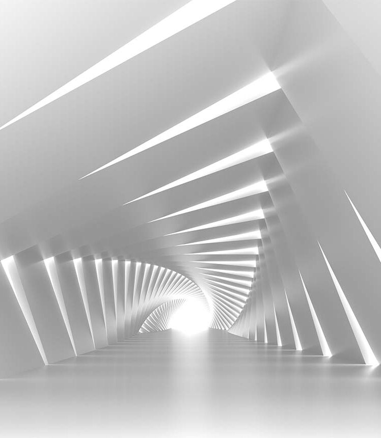 Spiral tunnel with light at the end