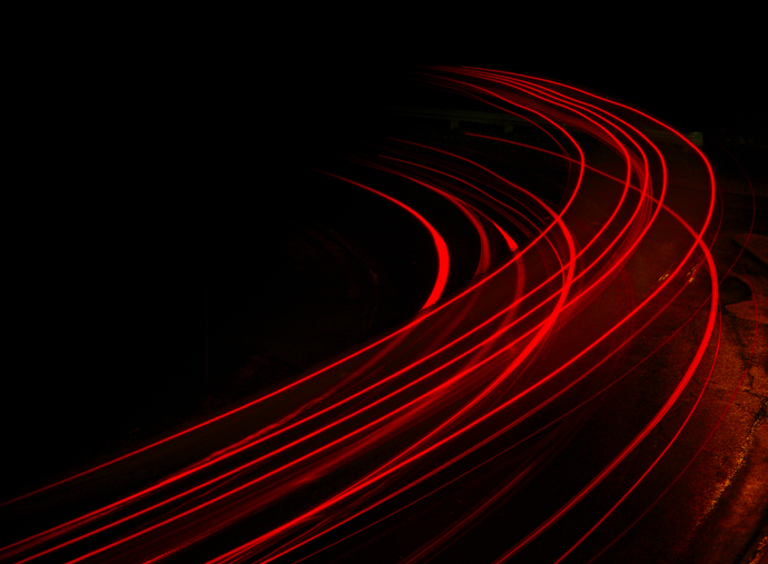 Long exposure of traffic at night in Calgary