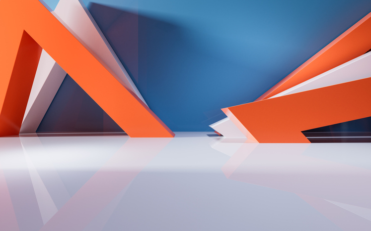 Abstract geometric interior structure, 3d rendering. Digital drawing.