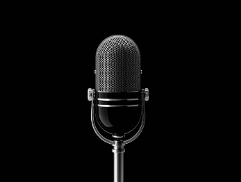 microphone on black background